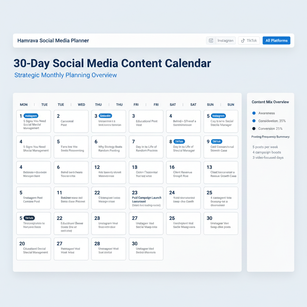 Sample 30-Day Content Calendar